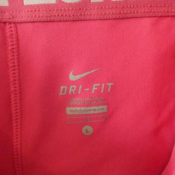 Girls Gray Nike Running Shorts w/Pink Foldover Waistband Sz L - Picture 7 of 11